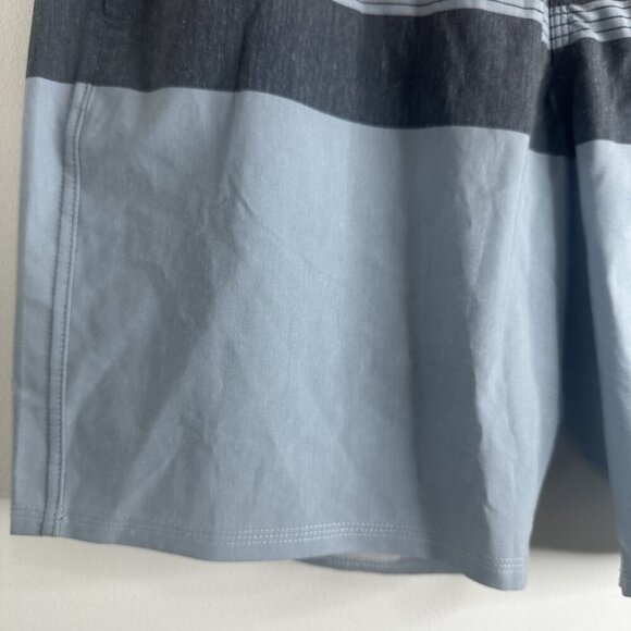 Hang Ten Shorts Mens XL Light Blue Striped Swim Trunks Quick Dry Board Shorts - Picture 3 of 8